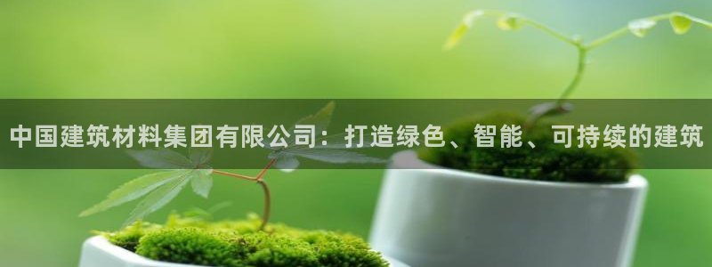 和记娱等级h88285官网：中国建筑材料集团有限公司：打造绿色、智能、可持续的建筑
